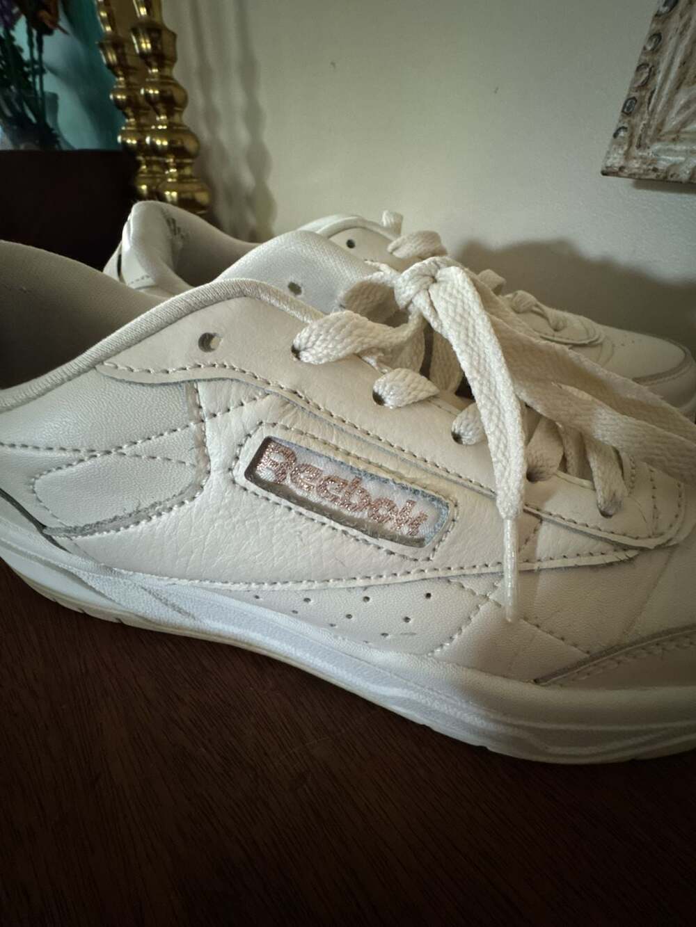 Reebok Tech Geo Women's Platform Casual Sneakers White/Rose Gold